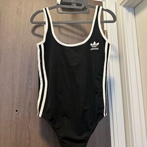 Adidas low back 3 stripe body suit size M